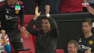 Cristiano Ronaldo celebró así el gol de Antony en el United vs. Arsenal [VIDEO]