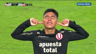 Tras gran jugada de Polo: golazo de Quispe para el 1-1 de Universitario vs Garcilaso