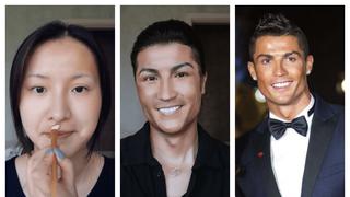 Mujer deja boquiabiertos a todos en Internet al ‘transformarse’ en Cristiano Ronaldo en pocos minutos