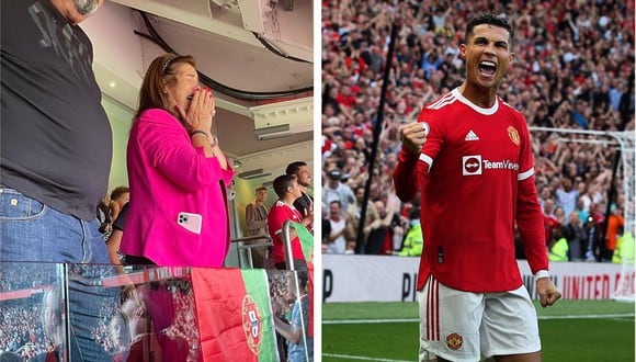 Cristiano Ronaldo anotó un doblete y su madre no pudo contener el llanto. (Foto: Twitter/EFE)
