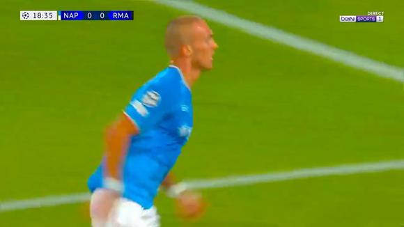 Gol de Leo Ostigard para el 0-1 de Real Madrid vs. Napoli (Video: BeinSports)