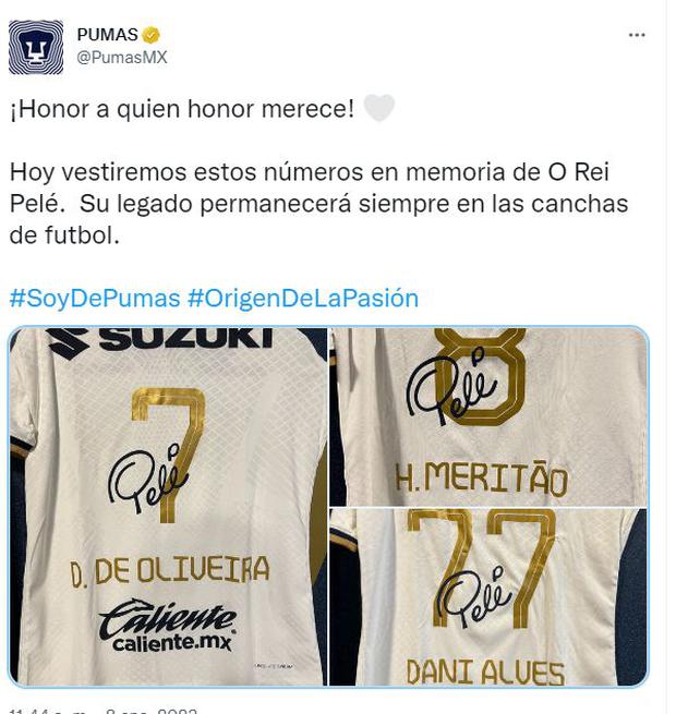 El homenaje de Pumas a Pelé.