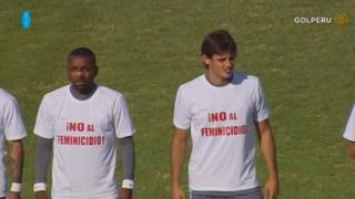 Sporting Cristal y Sport Huancayo salieron con polos alusivos a lucha contra el feminicidio [VIDEO]