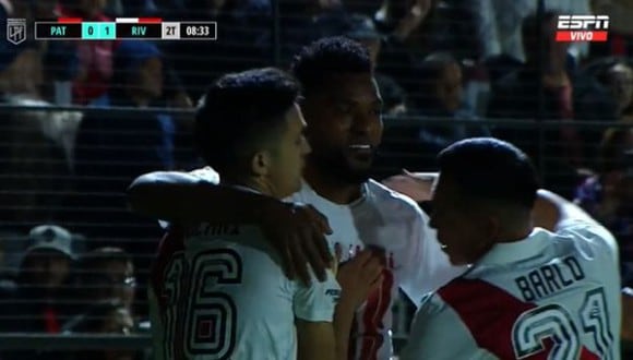 Gol de Miguel Borja para el 1-0 de River Plate vs. Patronato. (Captura: ESPN)