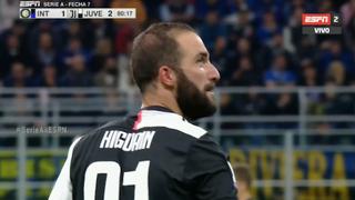 ¡’Pipa’ de alegría! Higuaín marcó así el 2-1 para la Juventus sobre el Inter de Milán [VIDEO]