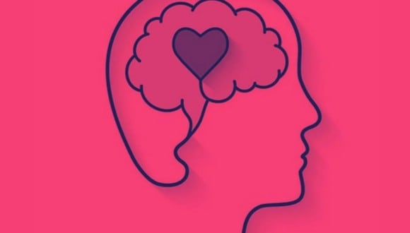 En esta imagen, cuyo fondo es de color rosado, se aprecia el dibujo de un corazón, un cerebro y un individuo. (Foto: MDZ Online)