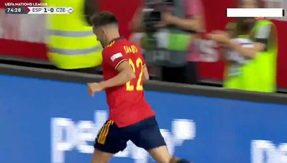 Gol de Sarabia para el 2-0 de España vs República Checa por Nations League.