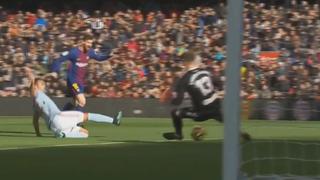Entre las piernas: precisa definición de Lionel Messi para el empate del Barcelona en Liga Santander