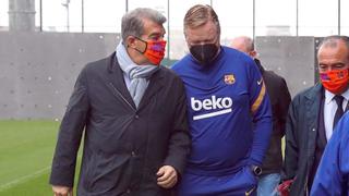 Quiere la remontada: Laporta visitó entrenamientos del Barça en la previa del partido contra PSG