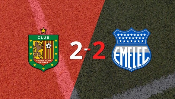 Deportivo Cuenca y Emelec firman un empate en dos