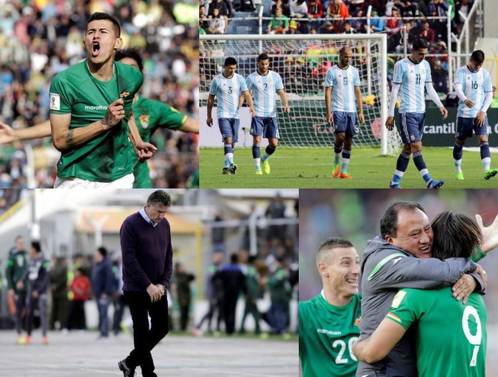 Las imágenes de alegría y tristeza en el triunfo de Bolivia sobre Argentina.