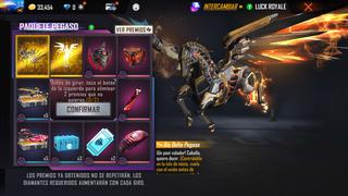 Free Fire está ofreciendo el Paquete Pegaso en la Ruleta Mágica y así puede ser tuya