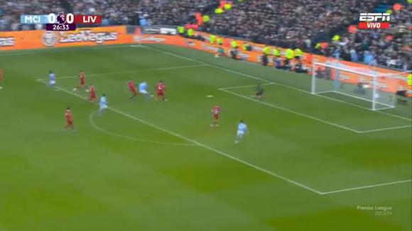 Erling Haaland fue el autor del primer gol del partido entre Manchester City vs. Liverpool. (Video: ESPN)