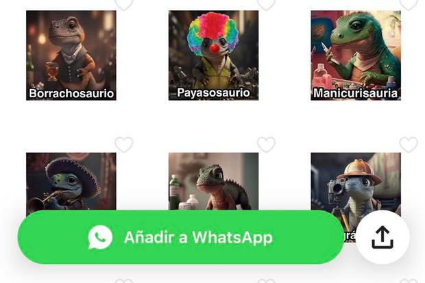 De esta manera puedes añadir a WhatsApp los stickers de los dinosaurios profesionales. (Foto: Sticker.ly)