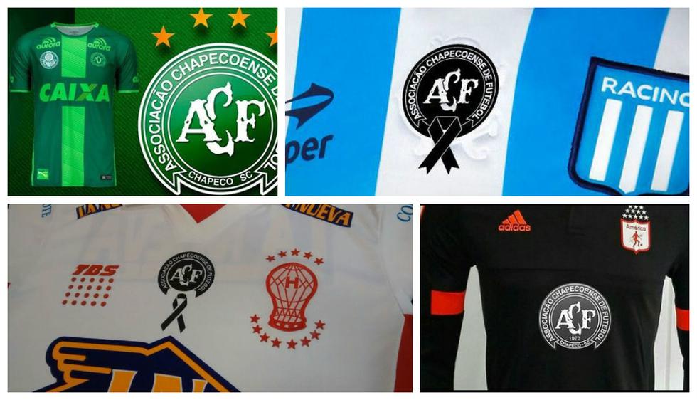Los clubes que llevarán el escudo de Chapecoense en su camiseta. (Difusión)