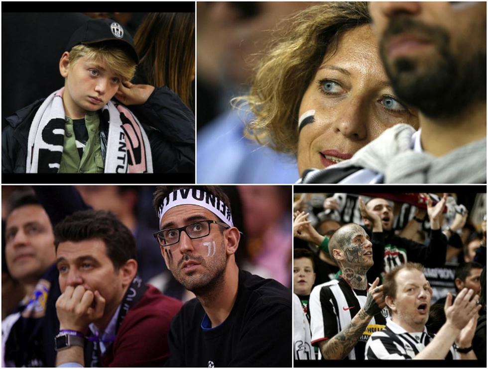 La decepción de los hinchas de la Juventus en Cardiff (Getty Images).