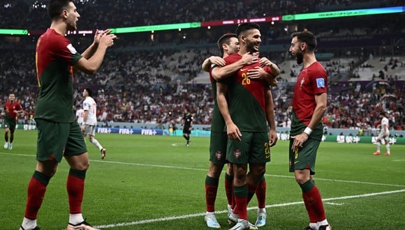 Goncalo Ramos y Guerreiro ponen el 4-0 en el Portugal vs. Suiza por el Mundial. (AFP)
