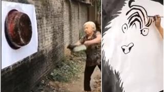Con solo una tina: anciana dibujó un tigre y el resultado viral sorprendió a miles en TikTok [VIDEO]