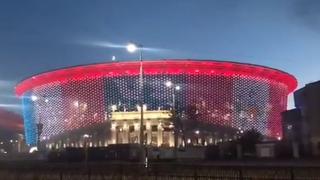 Perú vs. Francia: estadio de Ekaterimburgo promociona el partido mostrando la bandera bicolor