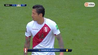 Lapadula recibió tarjeta amarilla en el Perú vs. Ecuador y quedó suspendido para la siguiente fecha [VIDEO]