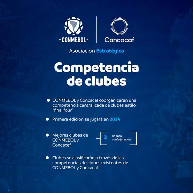 El acuerdo entre CONMEBOL y CONCACAF también incluye un nuevo torneo de clubes.