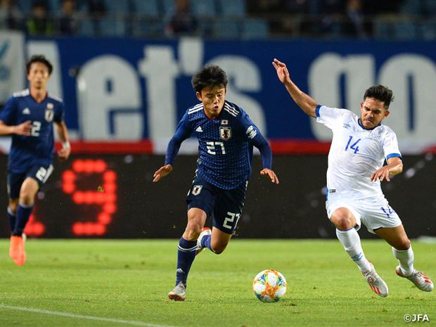 El Salvador solo se ha enfrentado a la Selección de fútbol de Japón una vez en el pasado. Ese partido se jugó hace cuatro años, el 9 de junio en el Hitomebore Stadium Miyagi (ahora Q&A Stadium Miyagi) en la KIRIN CHALLENGE CUP 2019, que los Samurai Blue ganaron 2-0 con el doblete de Nagai Kensuke. También fue el partido en el que Kubo Takefusa hizo su debut internacional en un partido. | Crédito: jfa.jp