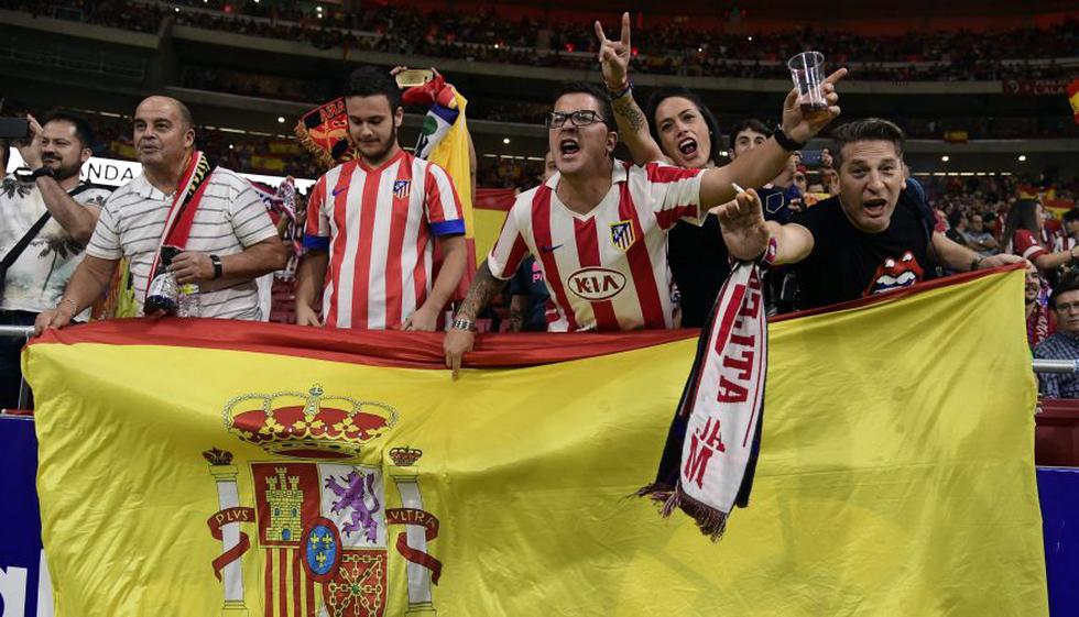 Atlético de Madrid: El fondo sur del Wanda Metropolitano se llenó de  banderas de España
