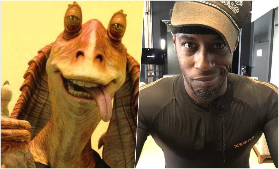Ahmed Best interpretó a Jar Jar Binks en la segunda trilogía de "Star Wars", un rol que le trajo fuerte estrés emocional. Fotos: Lucasfilm/ Twitter.