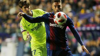 Barcelona cayó de visita 2-1 ante Levante en la ida de octavos por Copa del Rey