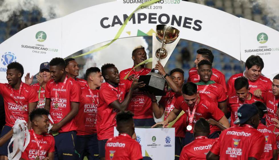 Ecuador se coronó campeón del Sudamericano Sub 20 por primera vez. (Photosport Chile)