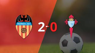 Valencia marcó dos veces en la victoria ante Celta en el estadio Mestalla