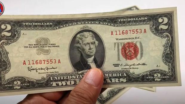 Thomas Jefferson en el billete de 2 dólares (Foto: Beto coin/YouTube)
