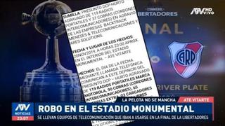 A un día de la final de Copa Libertadores: reportan robo de equipos de telecomunicaciones en el estadio Monumental