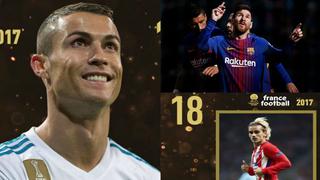 Con Cristiano ganador del Balón de Oro 2017: los 20 mejores jugadores del mundo, según France Football