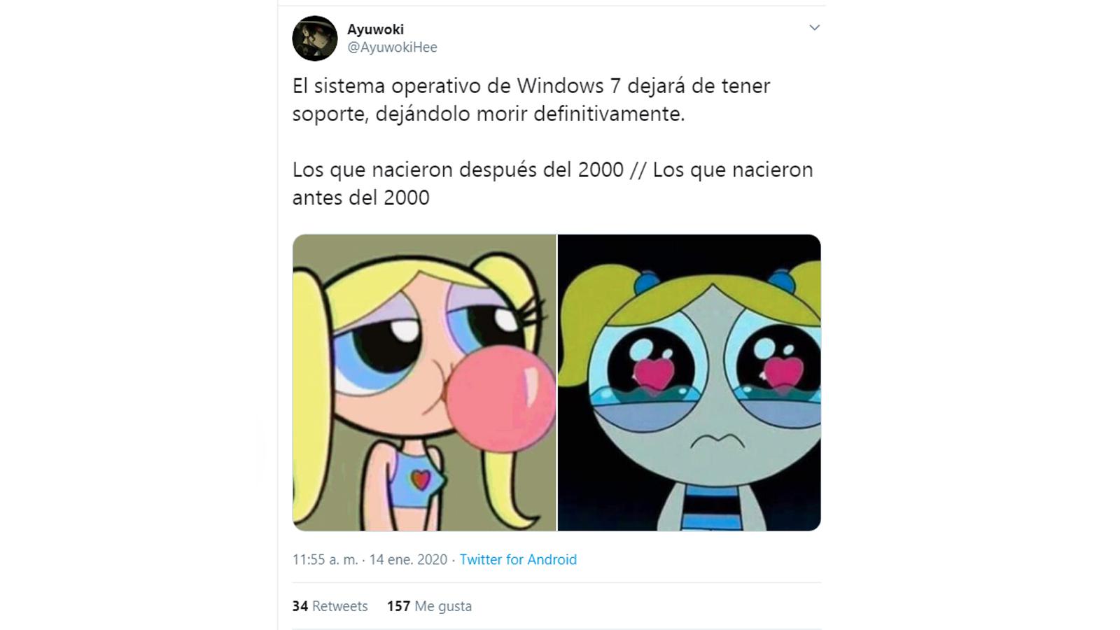 Estos son los divertidos memes del 'fin' de Windows 7. (Foto: Twitter)