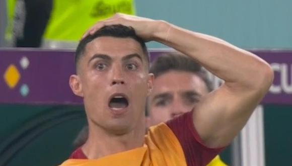 La reacción de Cristiano Ronaldo tras el error de Diogo Costa. (Foto: captura)