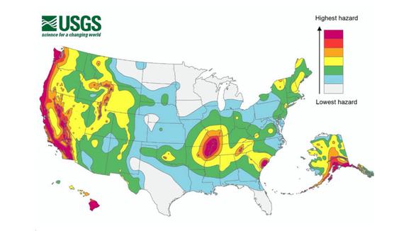 Explicación de los mapas de peligro sísmico del USGS