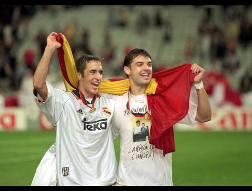 Raúl y Fernando Morientes en el Real Madrid (Getty Images).