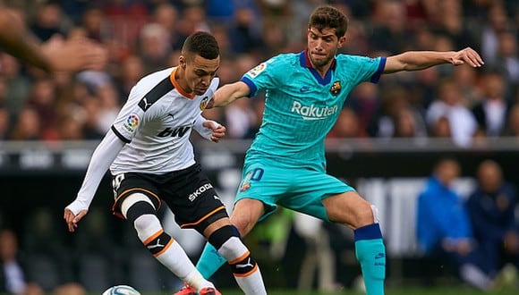 Moreno jugó poco más de media hora en la victoria del Valencia sobre Barcelona por LaLiga. (Getty)