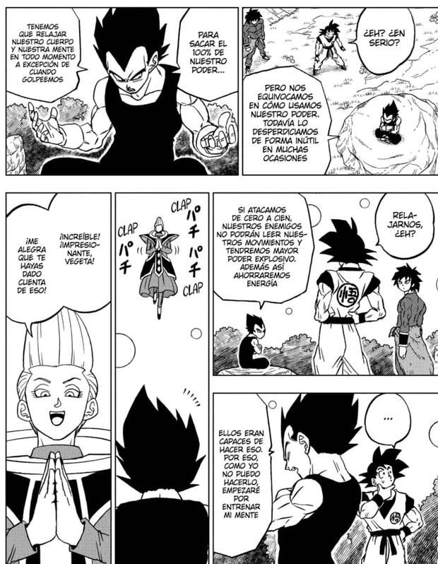 Whis explains what is the key to making Goku and Vegeta stronger.  Photo: Manga Plus