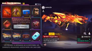 Free Fire: cómo conseguir el skin M4A1 - Dragón Infernal en la Ruleta Mágica