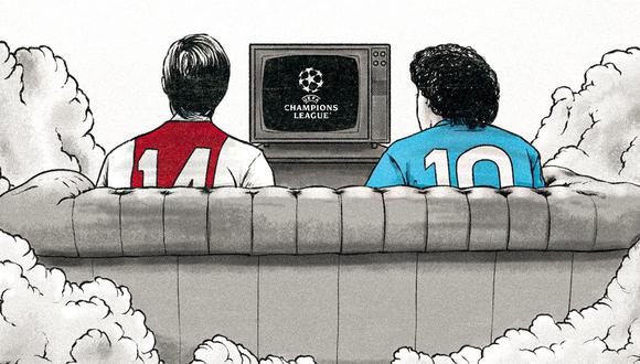 Diego Maradona es ídolo de Napoli y Johan Cruyff lo es del Ajax. (Foto: Ajax)