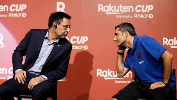 Josep María Bartomeu contrató a Ernesto Valverde en la temporada 2017. (Getty)