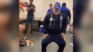 ¡El paso de 'D10S'! El pintoresco baile de Diego Maradona tras ganar su primer partido con Gimnasia [VIDEO]
