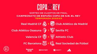 Real Madrid vs. Atlético y Barcelona vs. Real Sociedad: llaves de cuartos de Copa del Rey