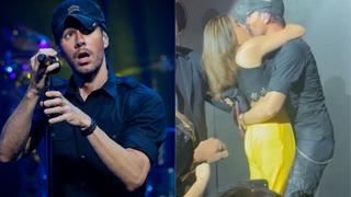 Enrique Iglesias se da apasionado beso en la boca con fan que asistió a su concierto en Las Vegas