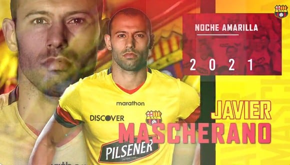 Javier Mascherano se retiró del fútbol en 2020 vistiendo la camiseta de Estudiantes de La Plata. (Twitter Barcelona SC)