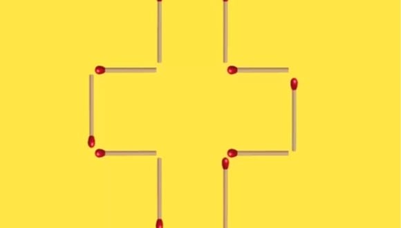 Mira con detenimiento la imagen del reto viral y trata de modificar el orden de 3 fósforos para obtener 3 cuadrados.| Foto: fresherlive