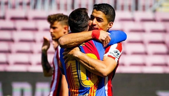 Luis Suárez y Lionel Messi se reencontraron en el Camp Nou por LaLiga. (Foto: AFP)
