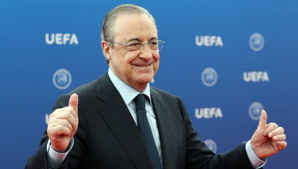 Florentino Pérez se reeligió en 2020 nuevamente presidente del Real Madrid. (AFP)